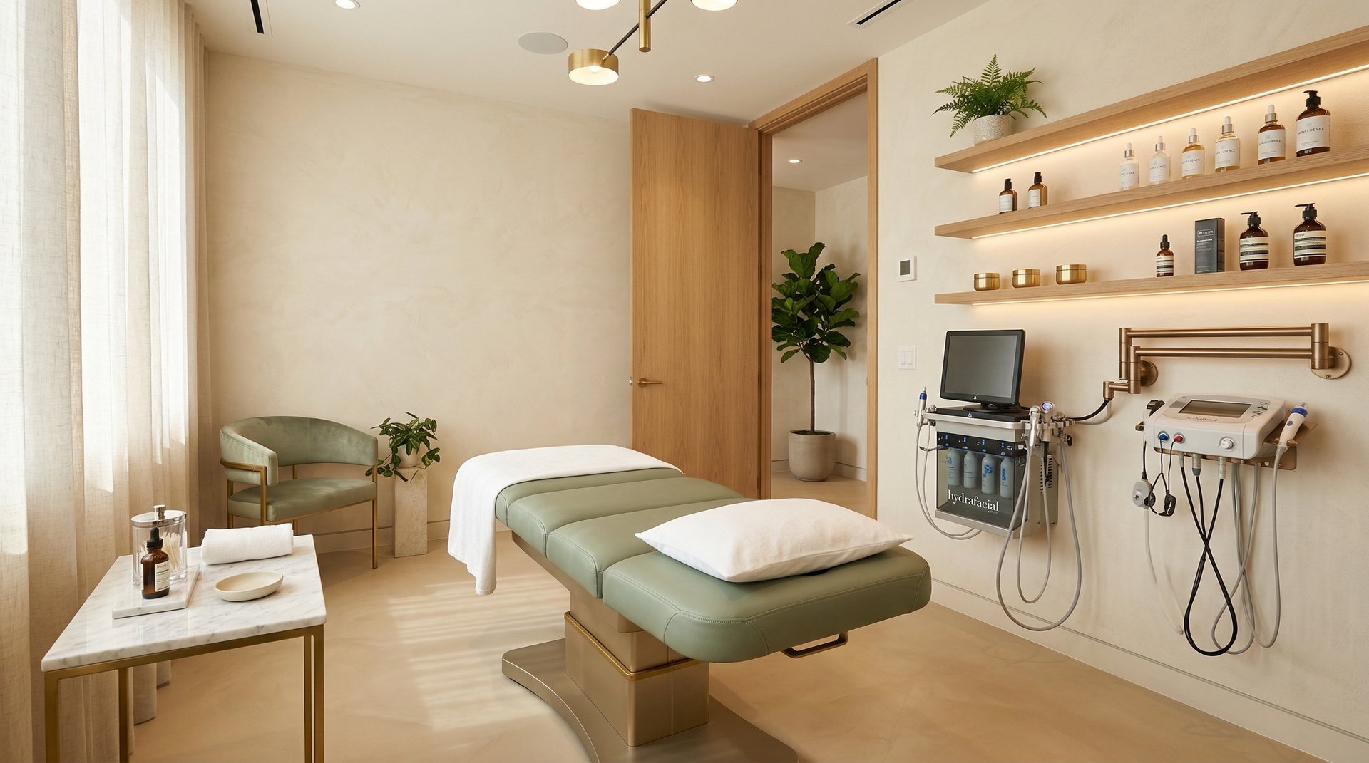 Elegant aesthetic medicine treatment room at Lumina Vita